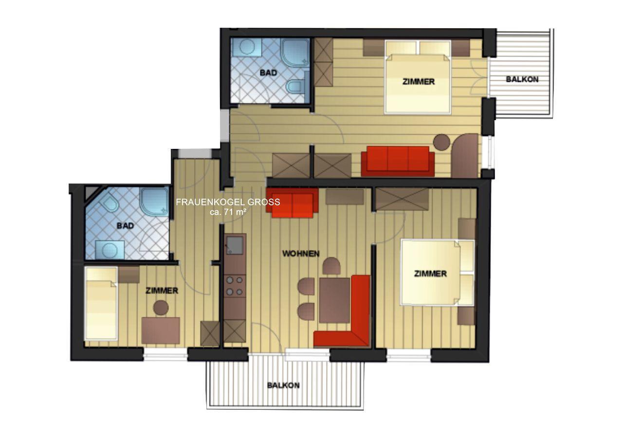 Apartment mit 3 Schlafzimmern