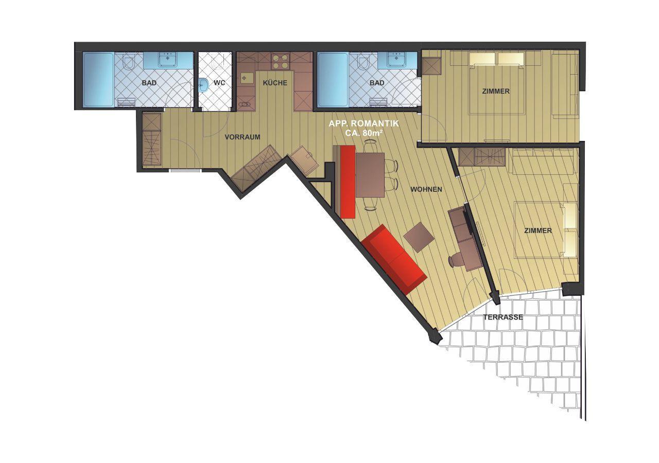 Apartment mit 2 Schlafzimmern