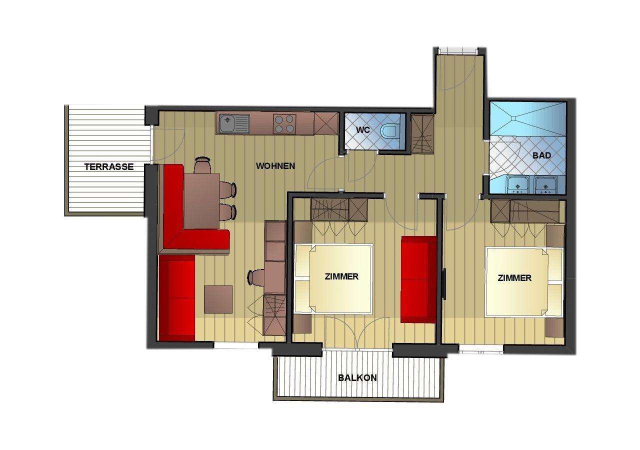 Apartment mit 2 Schlafzimmern