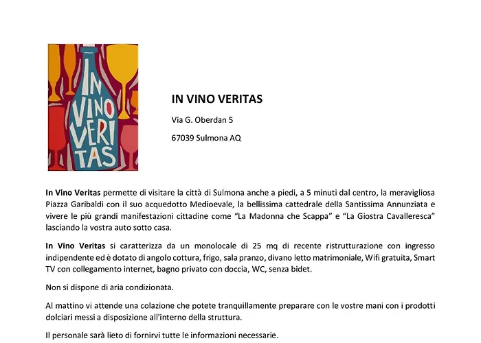 B&B In Vino Veritas Sulmona