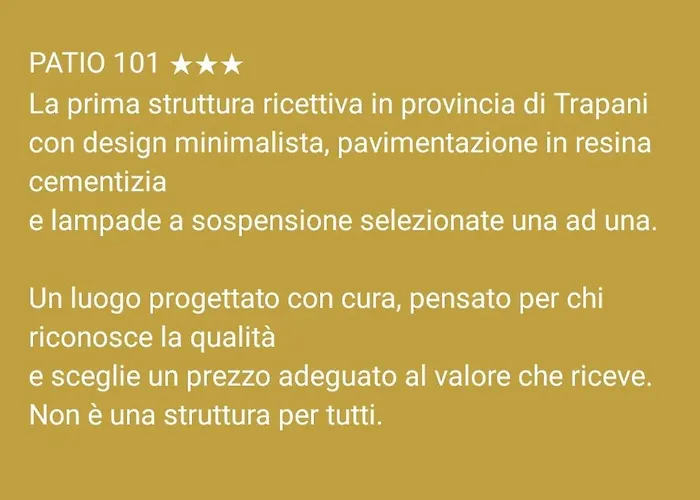 Patio 101 " Exclusive " B&B Boutique San Vito Lo Capo